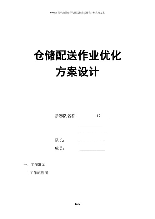 全国高职院校物流技能大赛仓储配送作业方案