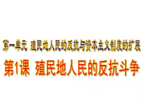 人教部编版九年级历史下册第1课 殖民地人民的反抗斗争课件 (共41张PPT)