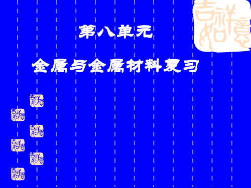 人教版九年级化学下册 第八单元 金属与金属材料复习( 共31张PPT)