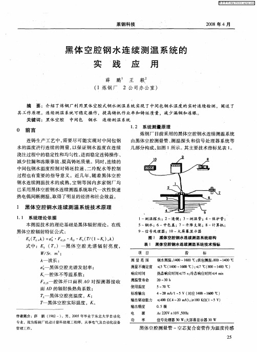 黑体空腔钢水连续测温系统的实践应用