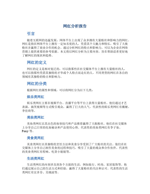 网红分析报告