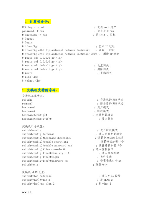 思科模拟器命令