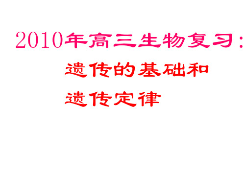 沪科版生命科学高二上第六章《遗传信息的传递和表达》高考复习课件