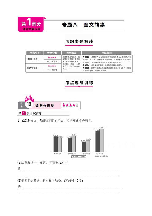 2017版高考语文复习：专题八图文转换含答案