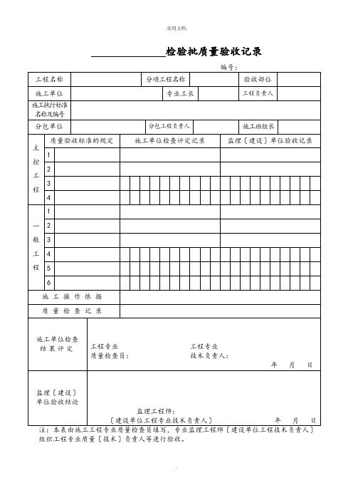 园林绿化检验批质量验收记录表格全套规范