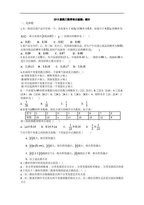 2011届高三数学《排列与组合》单元检测题