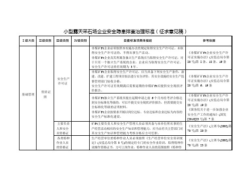 5.小型露天采石场企业安全隐患排查治理标准(征求意见稿)(可编辑修改word版)