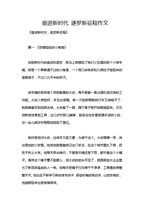 奋进新时代 逐梦新征程作文