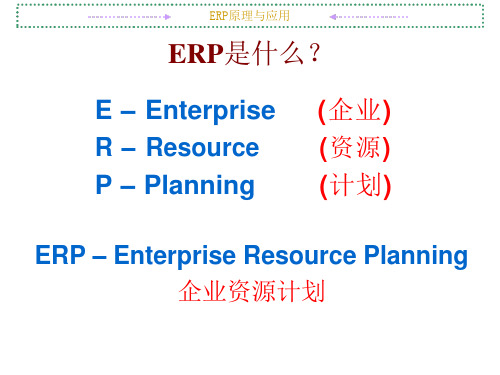 第1章ERP概述要点课件