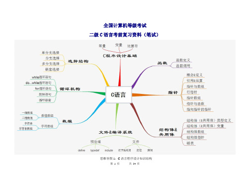 全国计算机等级考试二级C语言考前复习资料(真的非常全的笔试资料)