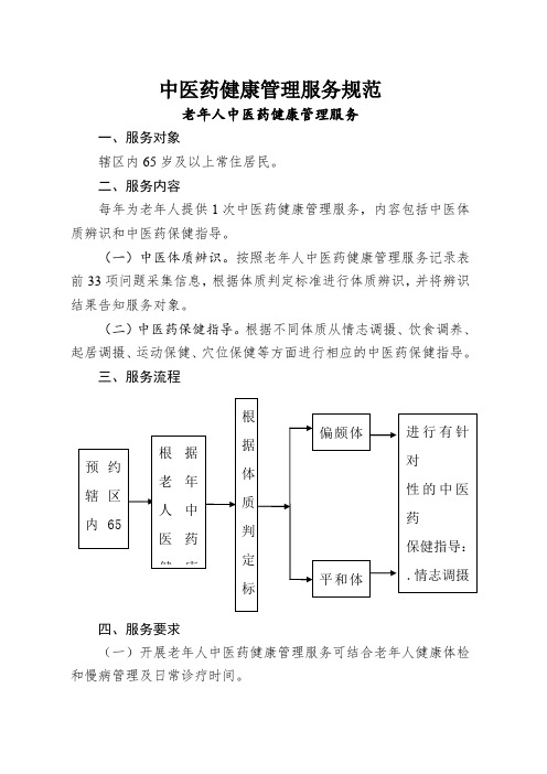 中医药健康管理服务规范