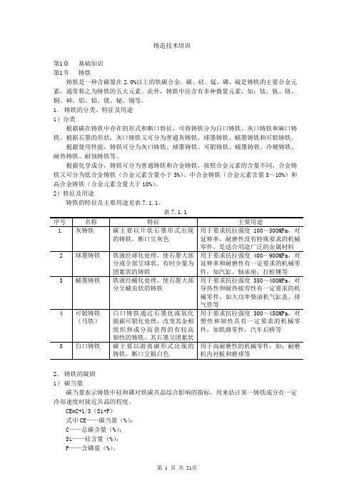 铸造技术培训内容