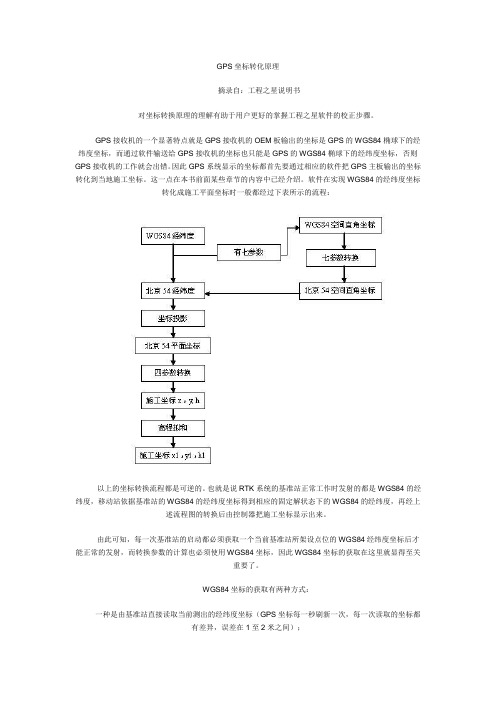 GPS坐标转化原理