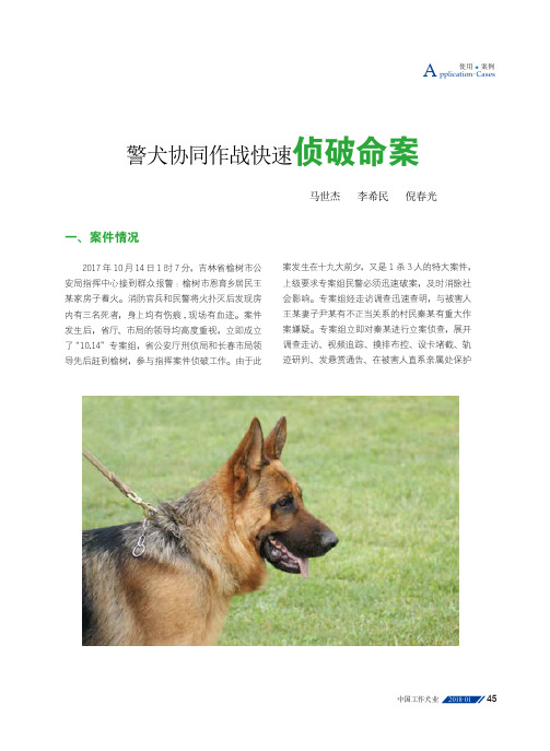 警犬协同作战快速侦破命案