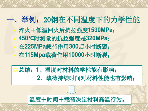 金属高温力学性能教学课件PPT材料力学性能