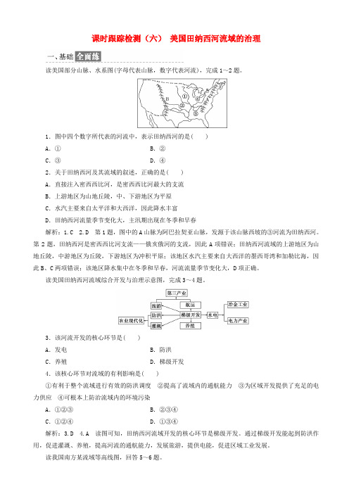 高中地理课时跟踪检测六美国田纳西河流域的治理含解析中图版高二必修320190422121