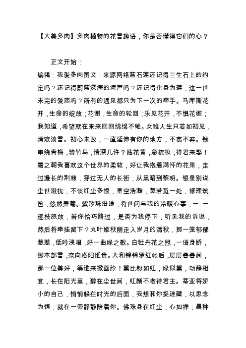 【大美多肉】多肉植物的花言趣语,你是否懂得它们的心