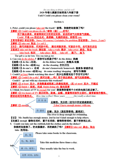 2020年春人教新目标英语八年级下册Unit3课文重难点知识讲解