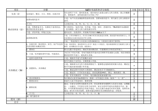 听筛操作考核评分参考标准