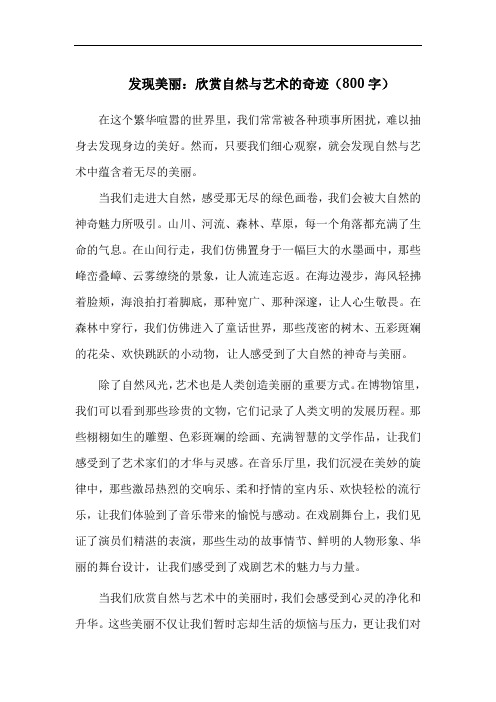 发现美丽：欣赏自然与艺术的奇迹(800字)