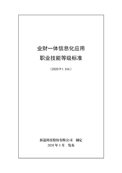 大数据财务分析职业技能等级标准