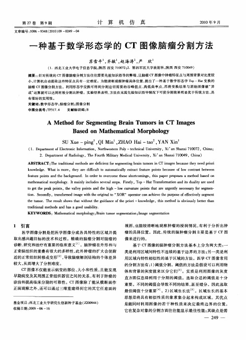 一种基于数学形态学的CT图像脑瘤分割方法