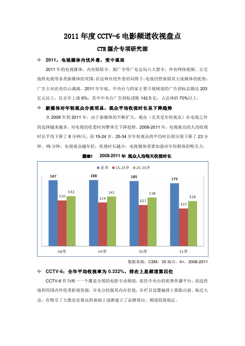 2011年度CCTV6电影频道收视盘点