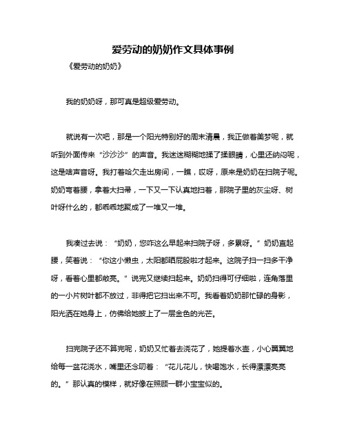 爱劳动的奶奶作文具体事例