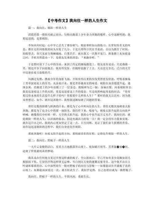 【中考作文】我向往一样的人生作文