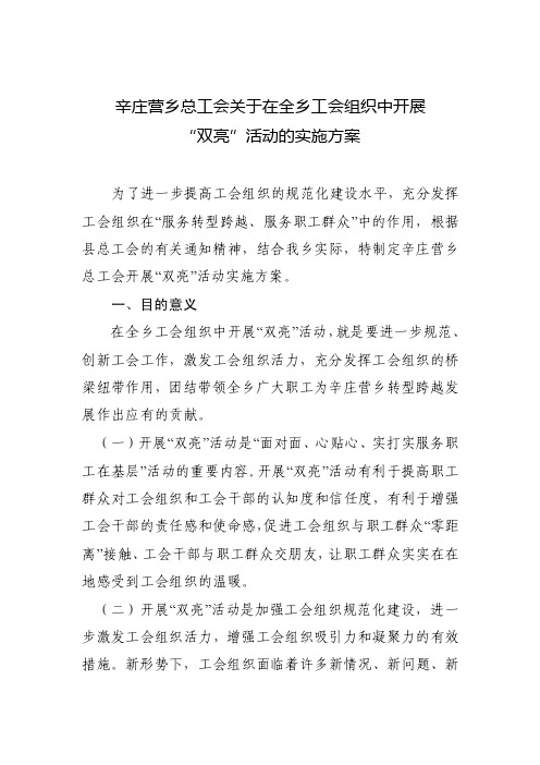 工会双亮方案