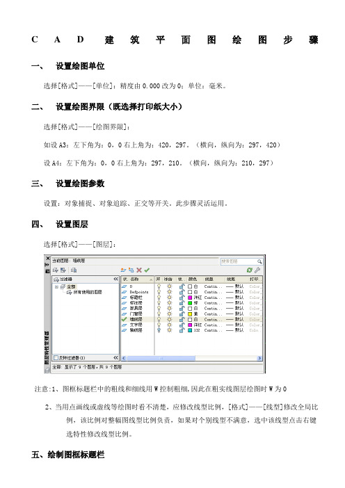 建筑平面图绘图步骤