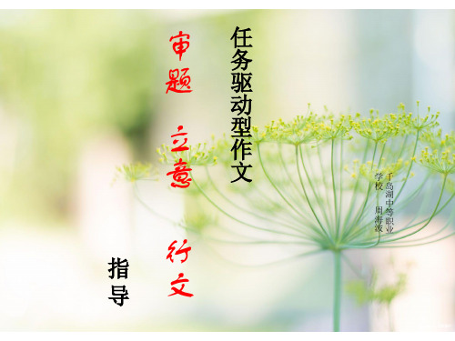 任务驱动型作文审题 立意 行文