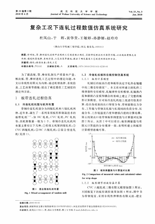 复杂工况下连轧过程数值仿真系统研究