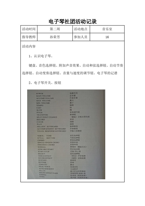 2015-2016全年电子琴活动记录