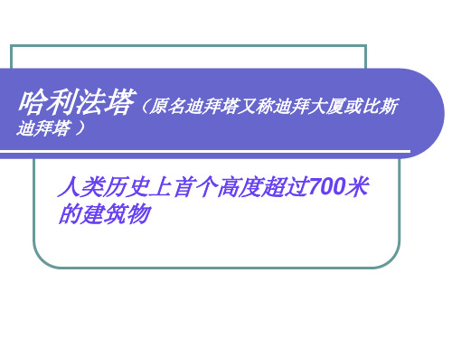 哈利法塔(原名迪拜塔又称迪拜资料