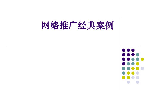 网络营销案例——网络推广经典案例