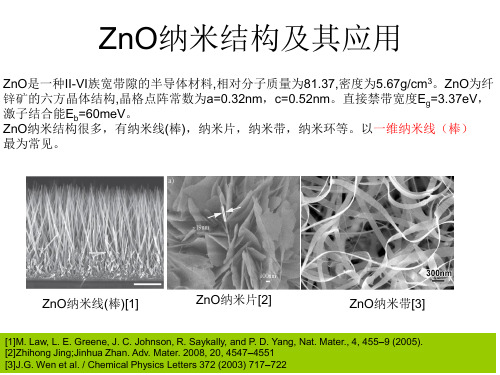 ZnO纳米线纳米片及其应用