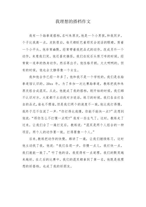 我理想的搭档作文