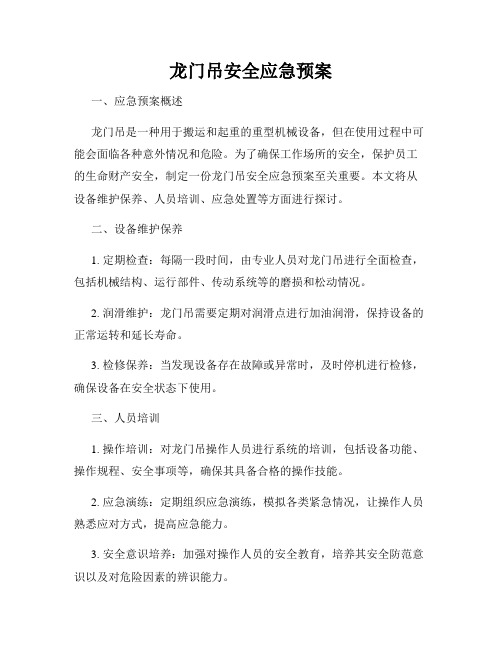 龙门吊安全应急预案