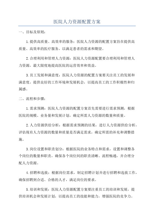 医院人力资源配置方案