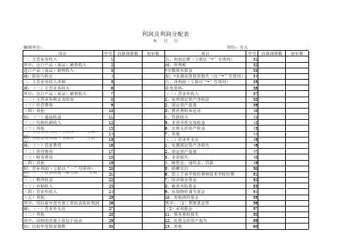 财务预算表格样本