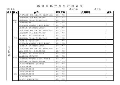 物业公司安全生产检查情况表