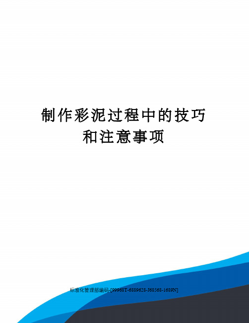 制作彩泥过程中的技巧和注意事项精修订