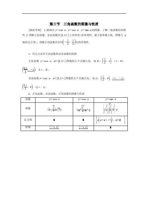 三角函数的图像与性质