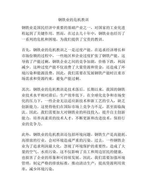 钢铁业的危机教训