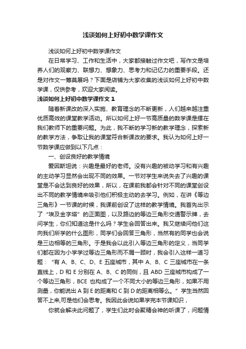 浅谈如何上好初中数学课作文