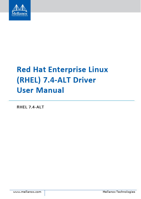 Mellanox Technologies RHEL 7.4-ALT 用户指南说明书