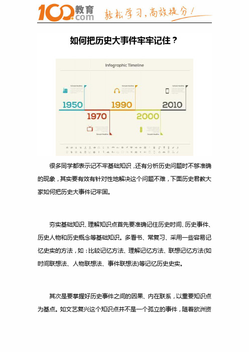 100教育：如何把历史大事件牢牢记住？