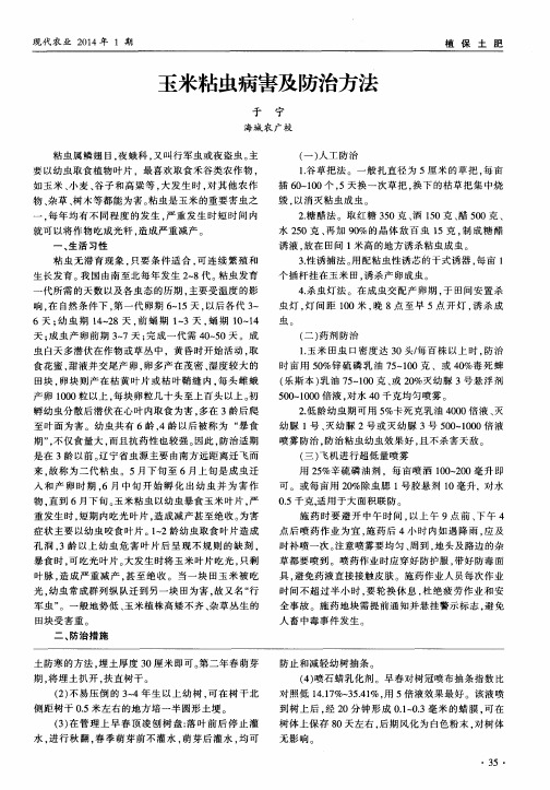 玉米粘虫病害及防治方法