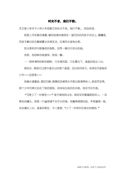 小学六年级散文：时光不老,我们不散。